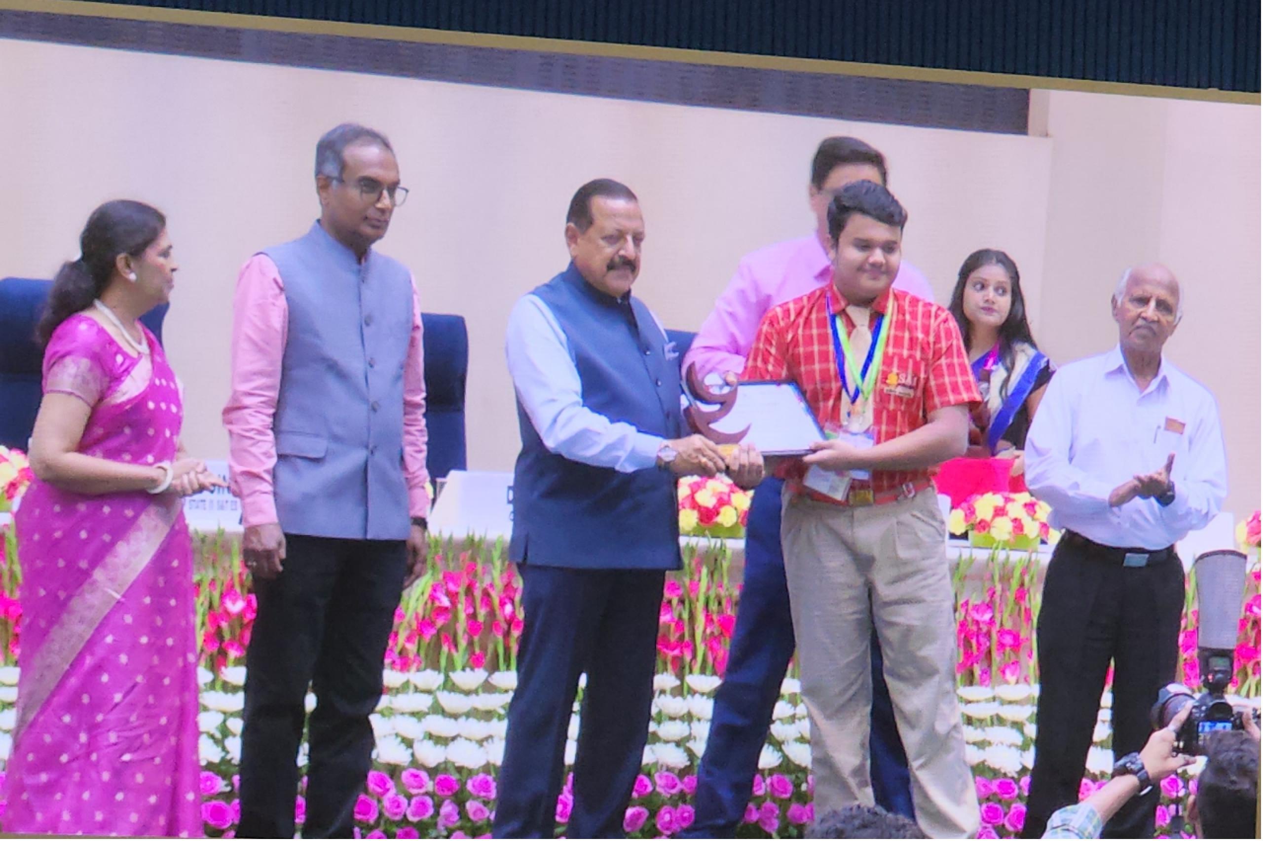 Shreyansh Mishra won the INSPIRE Award by NIF, Dept Science and Tech, Govt of India